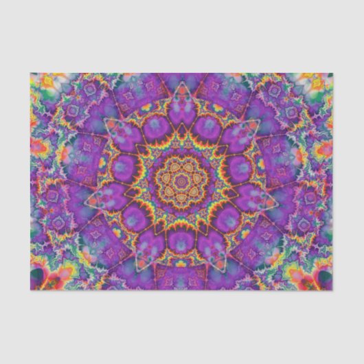 Paarse regenboog Kaleidoscoop-kunst Tissuepapier (Voorkant)