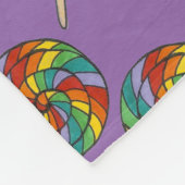Paarse regenboog Lollipop Lolly Snoep Fleece Deken (Hoek)