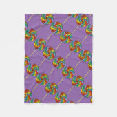 Paarse regenboog Lollipop Lolly Snoep Fleece Deken (Voorkant)