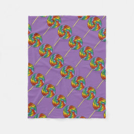 Paarse regenboog Lollipop Lolly Snoep Fleece Deken