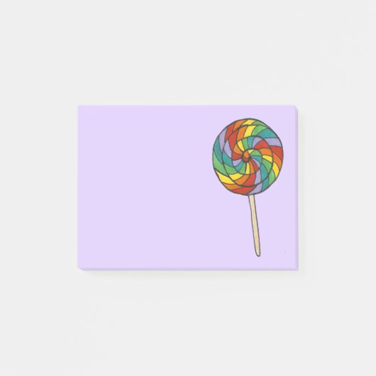 Paarse regenboog Lollipop - Lolly Snoep Pride Post-it® Notes (Voorkant)