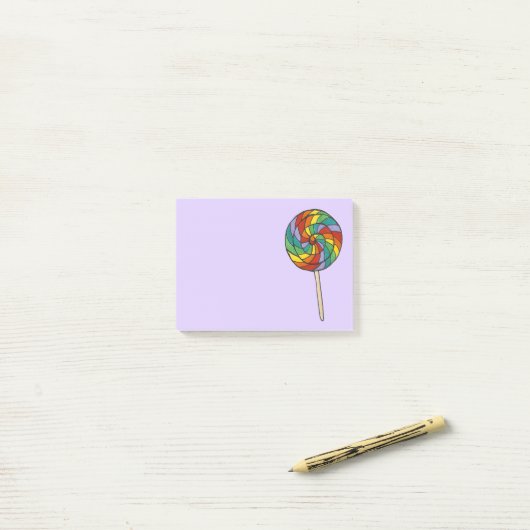 Paarse regenboog Lollipop - Lolly Snoep Pride Post-it® Notes (Op bureau)