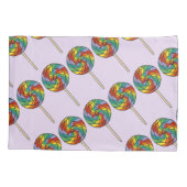 Paarse regenboog Lollipop Snoep Lollings Kussensloop (Achterkant)