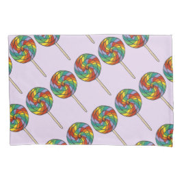 Paarse regenboog Lollipop Snoep Lollings Kussensloop
