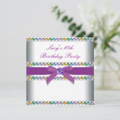 Paarse regenboog meisjes verjaardagsfeestje kaart (Staand voorkant)