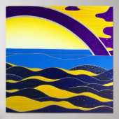 Paarse regenboog op het Poster van Zee (Voorkant)