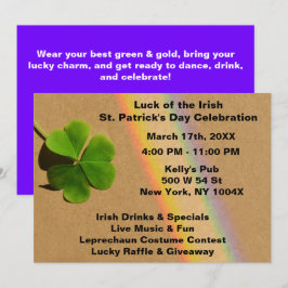 Paarse Regenboog St. Patrick's Day Uitnodiging