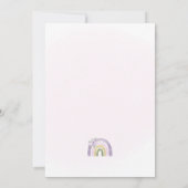 Paarse regenboog verjaardagsfeest nodigen Boho Flo Kaart (Achterkant)