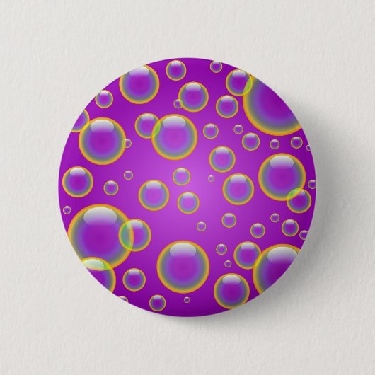 Paarse regenboogbubels ronde button 5,7 cm (Voorkant)