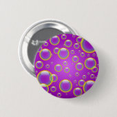 Paarse regenboogbubels ronde button 5,7 cm (Voorkant /achterkant)