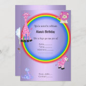 Paarse regenboogdierentuin Birthday Kaart (Voorkant / Achterkant)