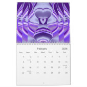 Paarse regenboogdromen kalender (Feb 2026)