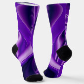 Paarse regenboogdromen sokken (Gebogen)