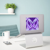 Paarse regenboogdromen sticker (Laptop op bureau)