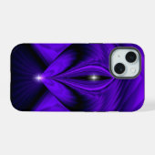 Paarse regenboogdromen twee sterren iPhone 15 case (Achterkant horizontaal)