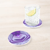 Paarse regenboogdromen zandsteen onderzetter (Zijkant)