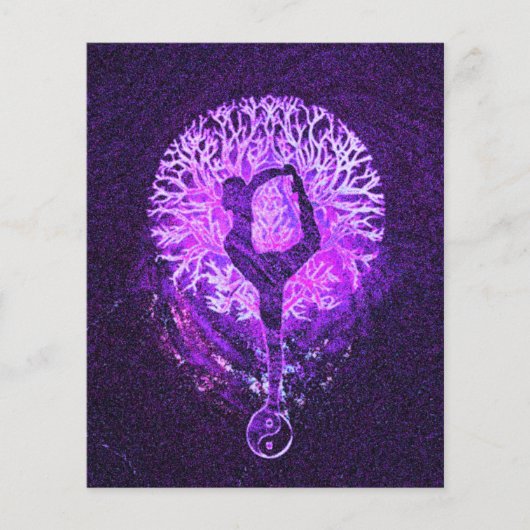 Paarse regenboogenergie Yin Yang Yoga Flyer (Voorkant)