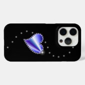 Paarse regenbooghartslag met sterren op zwart Case-Mate iPhone case (Achterkant (horizontaal))