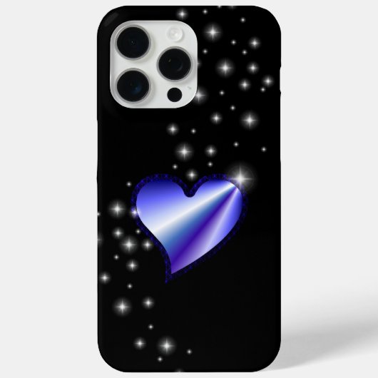 Paarse regenbooghartslag met sterren op zwart Case-Mate iPhone case (Achterkant)