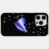 Paarse regenbooghartslag met sterren op zwart Case-Mate iPhone case (Achterkant (horizontaal))