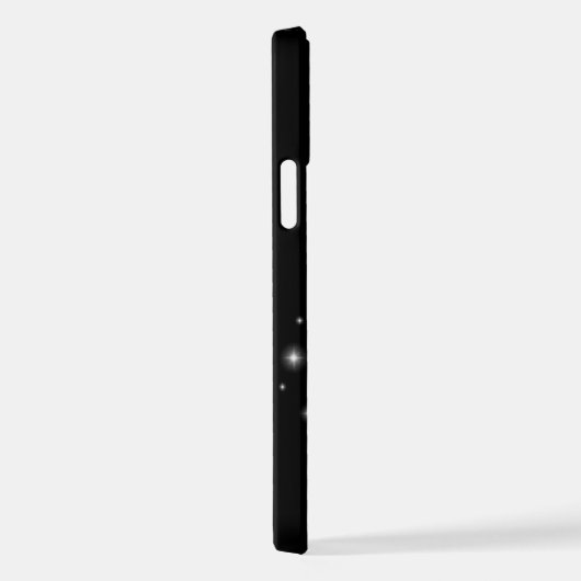 Paarse regenbooghartslag met sterren op zwart iPhone hoesje (Rechterkant)