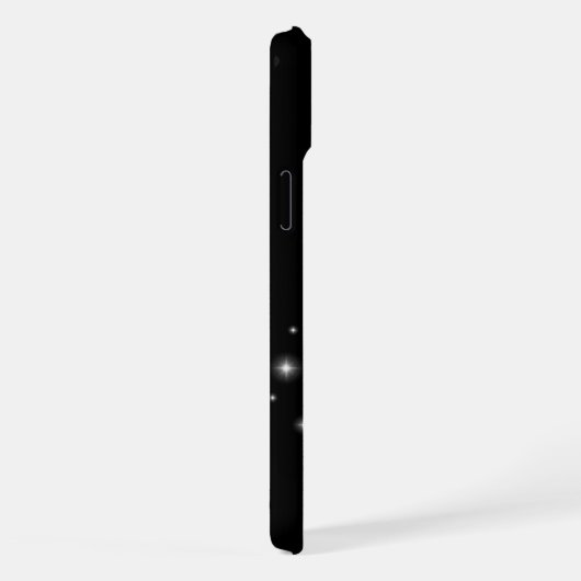 Paarse regenbooghartslag met sterren op zwart iPhone hoesje (Rechterkant)