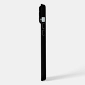 Paarse regenbooghartslag met sterren op zwart iPhone hoesje (Linkerkant)