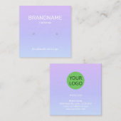Paarse regenboogkleurige verloopweergave vierkante visitekaartje (Voorkant / Achterkant)