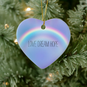 Paarse regenboogliefde Dream Hope gepersonaliseerd Keramisch Ornament