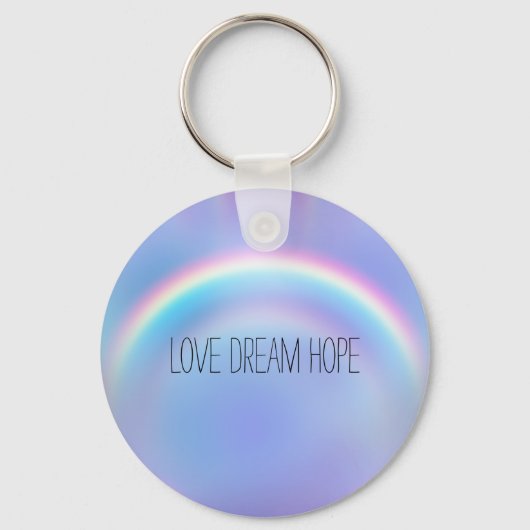 Paarse regenboogliefde Dream Hope gepersonaliseerd Sleutelhanger (Voorkant)