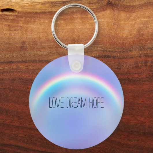 Paarse regenboogliefde Dream Hope gepersonaliseerd Sleutelhanger (Voorkant)