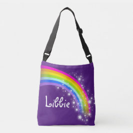 Paarse regenboogmeisjes noemen canvas tas