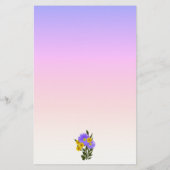 Paarse regenboogombre Floral, op maat gesneden Briefpapier (Achterkant)