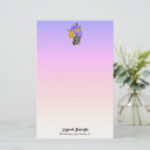 Paarse regenboogombre Floral, op maat gesneden Briefpapier (Staand voorkant)