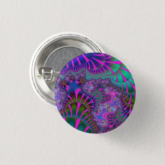 Paarse regenboogsmelt ronde button 3,2 cm (Voorkant /achterkant)