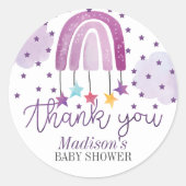 Paarse regenboogspastel Dank u wel Ronde Sticker (Voorkant)