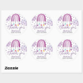 Paarse regenboogspastel Dank u wel Ronde Sticker (Vel)
