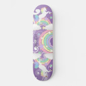 Paarse regenboogunicorn skateboard (Voorkant)