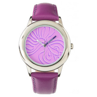 Paarse "regenboogvlies"-vlottervlieg, voorzien van horloge