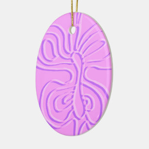 Paarse "regenboogvlies"-vlottervlieg, voorzien van keramisch ornament