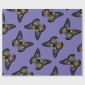 Paarse regenboogvlinder cadeaupapier (Vlak)