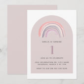 Paarse regenboogWaterverf eerste verjaardag Kaart (Voorkant / Achterkant)