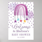Paarse regenboogwelkomstBaby shower Poster (Voorkant)
