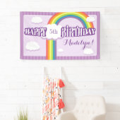 Paarse regenboogwolk uit elke leeftijd - Birthday- Spandoek (Insitu)