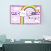 Paarse regenboogwolk uit elke leeftijd - Birthday- Spandoek (Beurs)