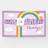 Paarse regenboogwolk uit elke leeftijd - Birthday- Spandoek (Horizontaal)