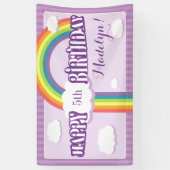 Paarse regenboogwolk uit elke leeftijd - Birthday- Spandoek (Verticaal)