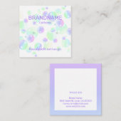 Paarse regenboogzeepbelletjes oorscherm vierkante visitekaartje (Voorkant / Achterkant)