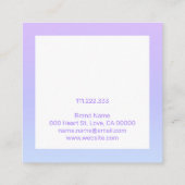 Paarse regenboogzeepbelletjes oorscherm vierkante visitekaartje (Achterkant)