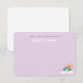 Paarse  regenboogzonnescherm (Dusty Baby) RSVP Kaartje (Voorkant / Achterkant)